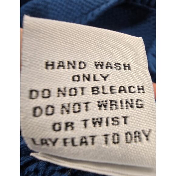 Habitat Womens Cowl Neck Waffle Knit Poncho Top Lagenlook Baltic Blue M/L - Picture 10 of 12